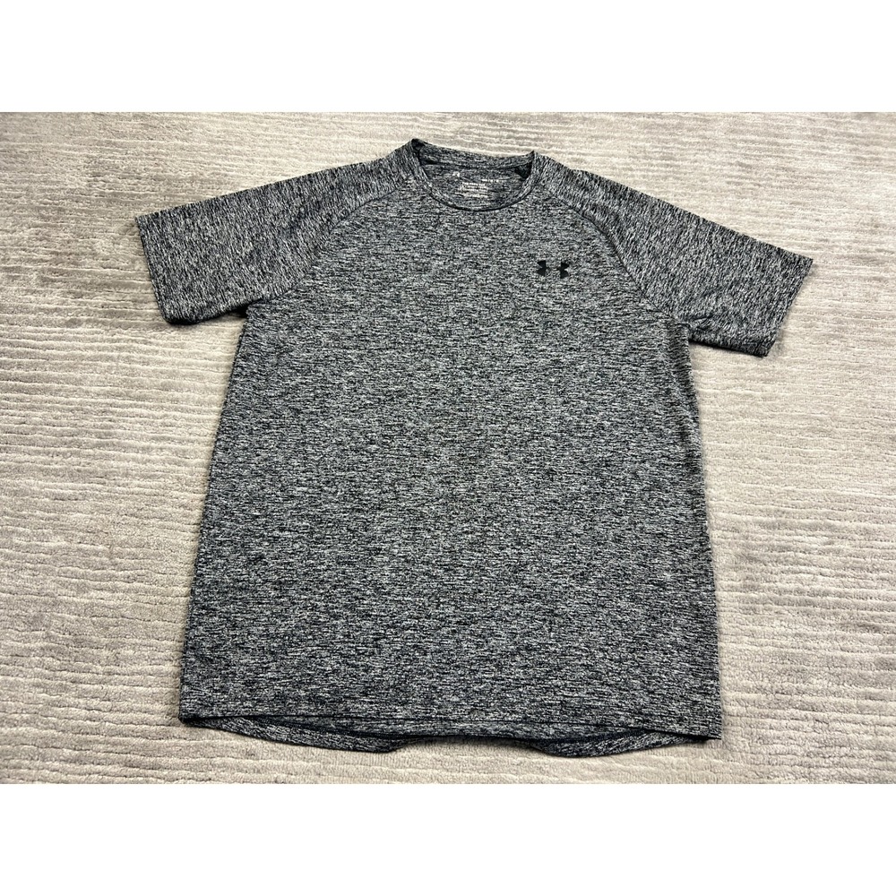 Under Armour T-Shirt Mens Medium Grey The Tech Tee Space Dye Short Sleeve Raglan